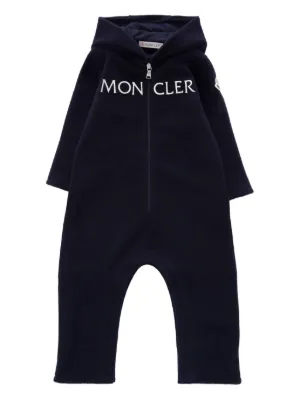 新品未使用MONCLER フード付きロンパース Moncler Enfant ロゴ ロンパース | ブルー | FARFETCH JP