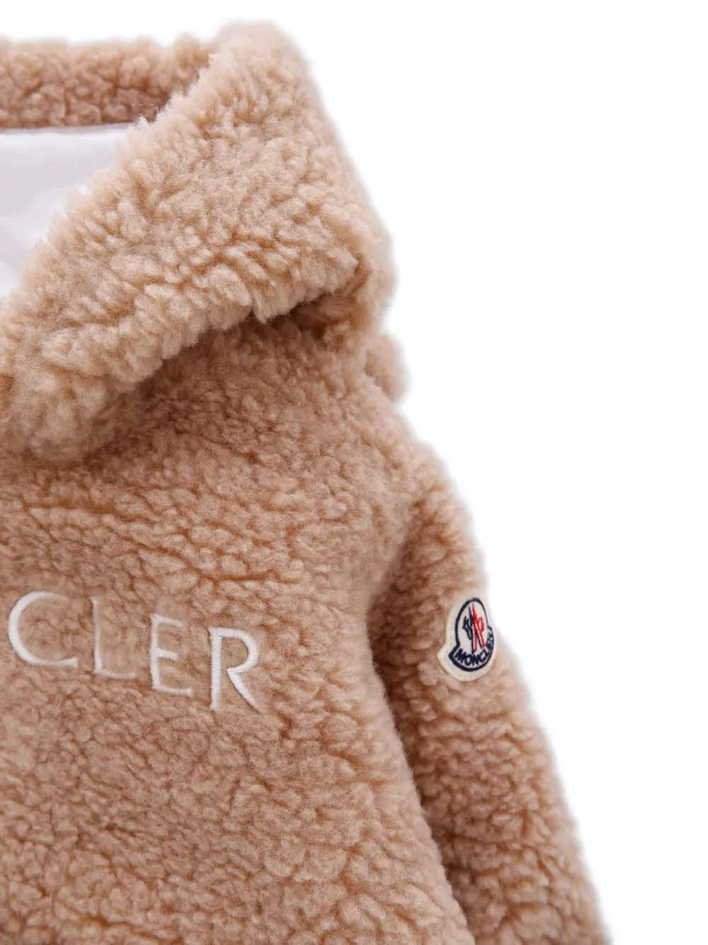 Moncler Enfant Trainingspak met capuchon en teddybeeroren Beige