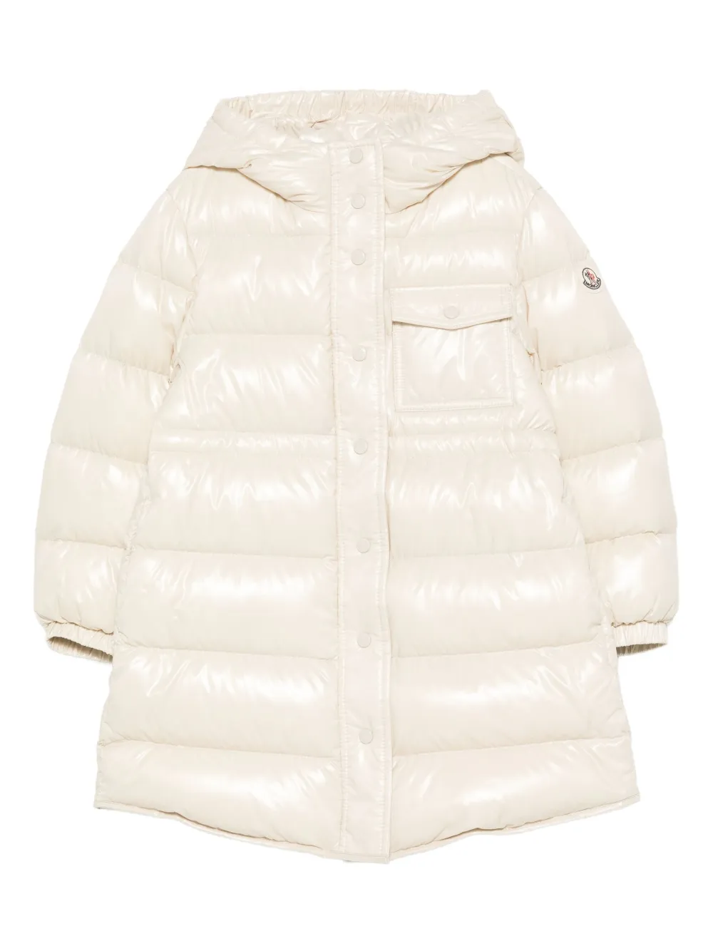 Moncler Enfant Dacca hooded quilted jacket Beige