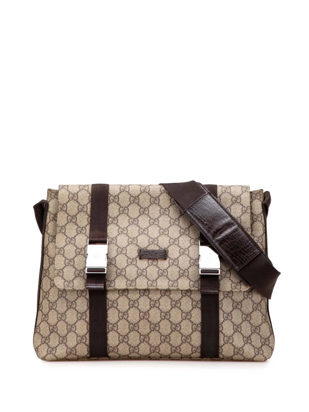 2000-2015 Large GG Supreme Double Buckle Flap Messenger Bag crossbody bag