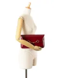 Gucci Pre-Owned 2000-2015 Patent Bright Bit clutch bag - Red