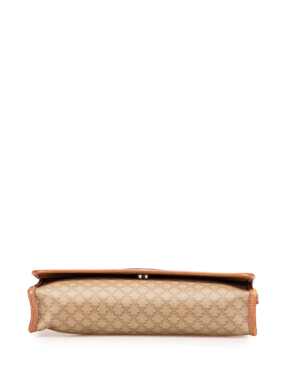 Pre-owned Celine 2009 Macadam Coated Canvas Crossbody Bag In Brown