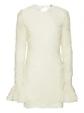 ROTATE BIRGER CHRISTENSEN rose-embellished bell-sleeve mini dress - White