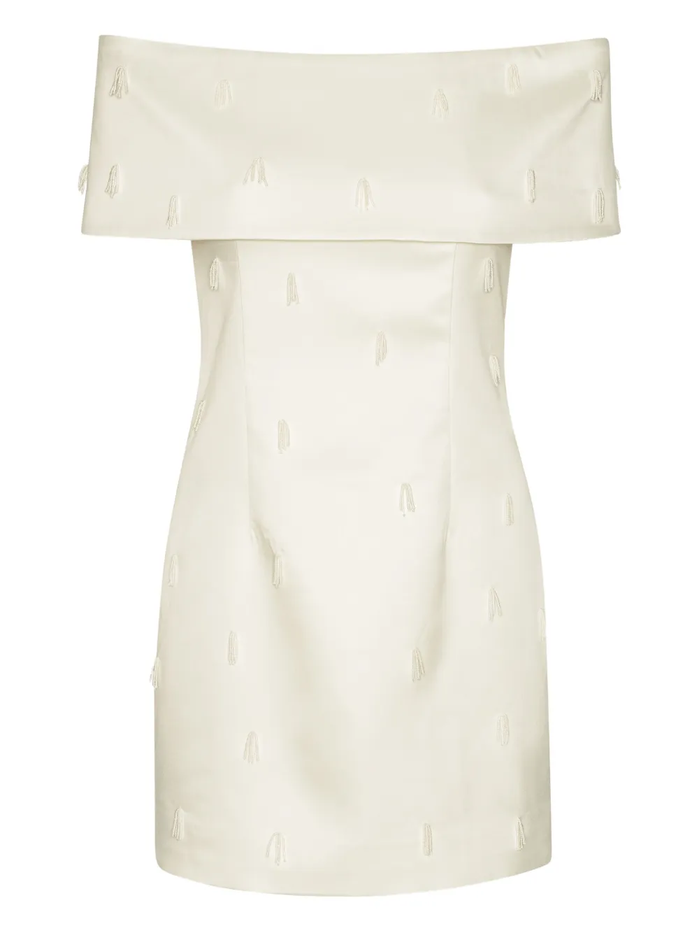 ROTATE BIRGER CHRISTENSEN Off-shoulder mini-jurk met kralen Wit