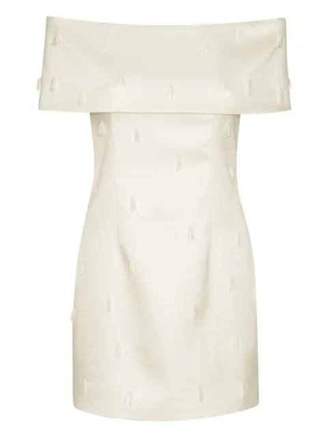 ROTATE BIRGER CHRISTENSEN off-shoulder beaded minidress