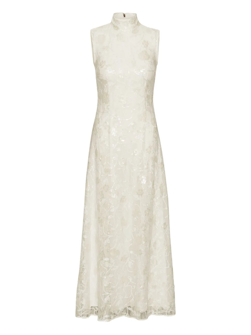 ROTATE BIRGER CHRISTENSEN Maxi-jurk met pailletten en kant Wit