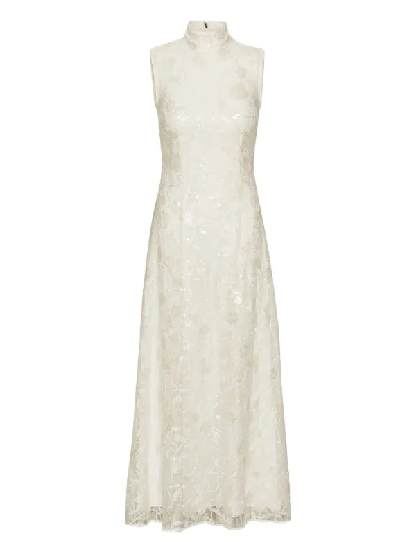 rotate white sequin dress Rotate White Sequin Slip Maxi Dress