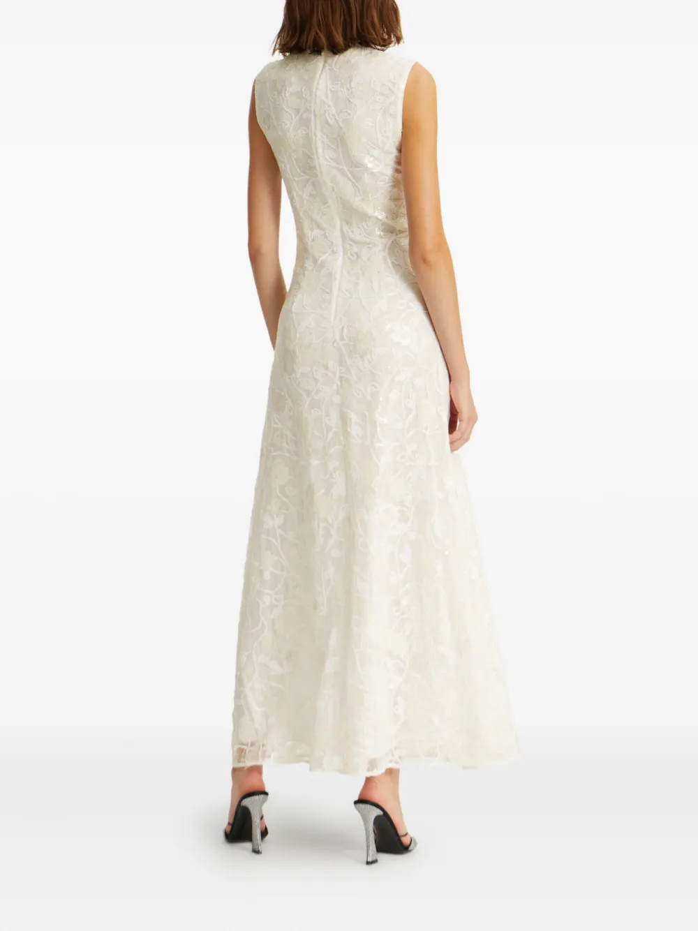 ROTATE BIRGER CHRISTENSEN Maxi-jurk met pailletten en kant Wit