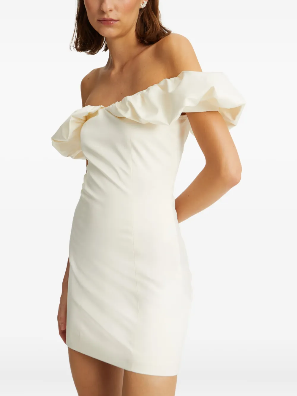 ROTATE BIRGER CHRISTENSEN Off-shoulder mini-jurk Wit