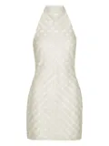 ROTATE BIRGER CHRISTENSEN sequinned halterneck dress - White