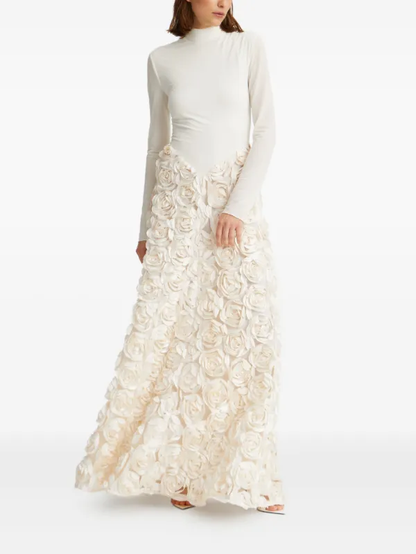 jacquard puffy midi dress
