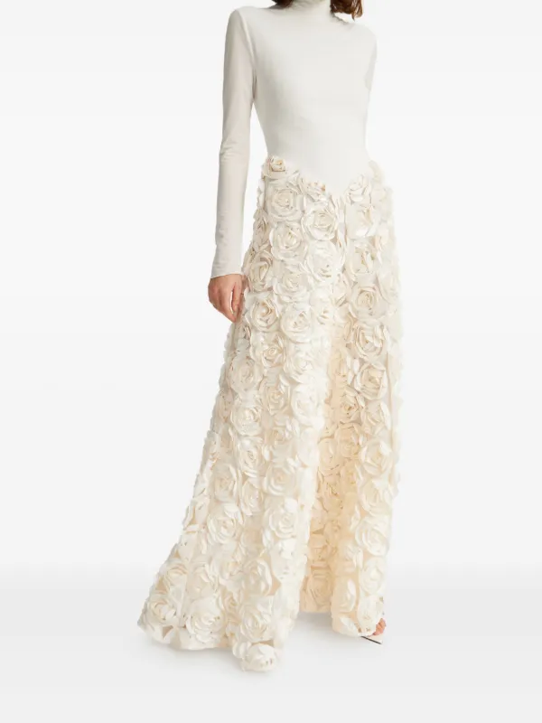 jacquard puffy midi dress