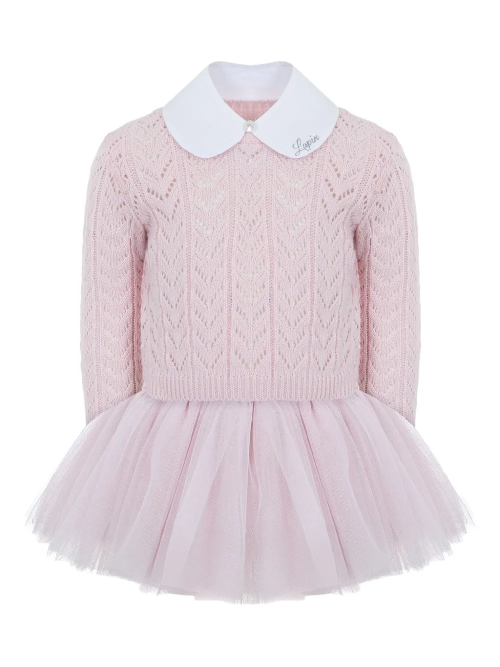 Lapin House Knitted Tulle Dress In Multi