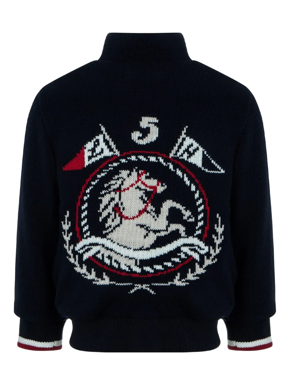 Lapin House Horse-crest Zip-up Cardigan In Animal Print