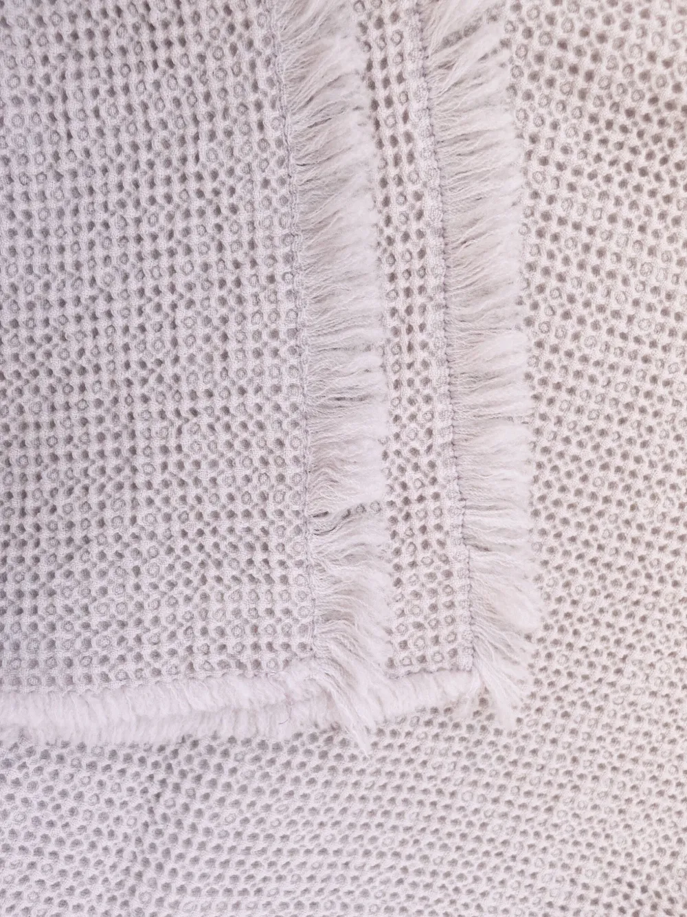 Society Limonta waffle-weave fringed blanket (240cm x 220cm) | Blankets & Throws | Image 2
