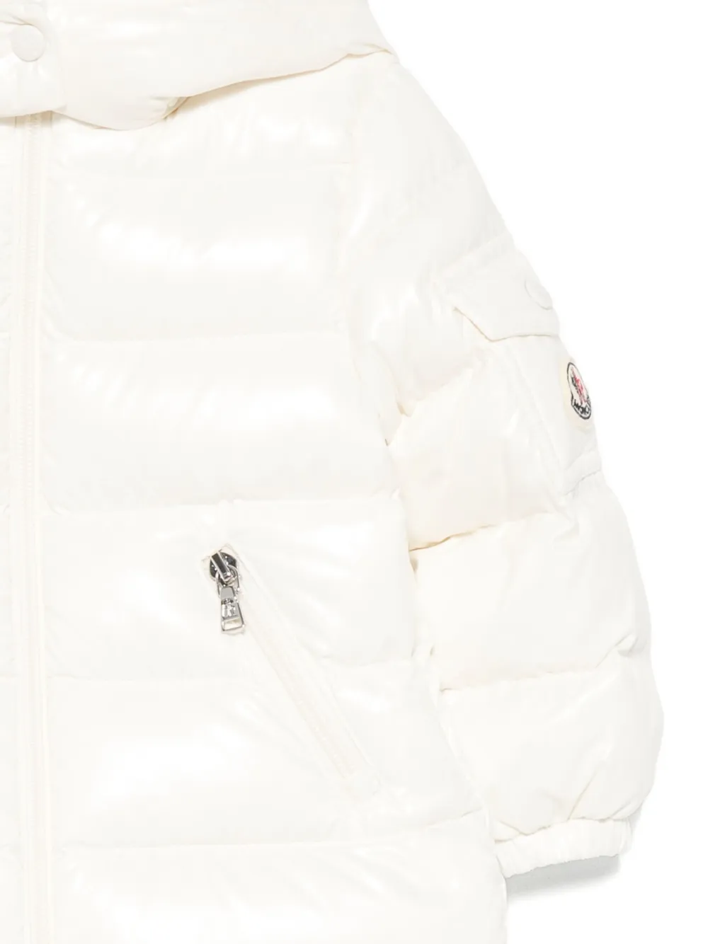 Moncler Enfant Bady gewatteerd jack met capuchon Wit