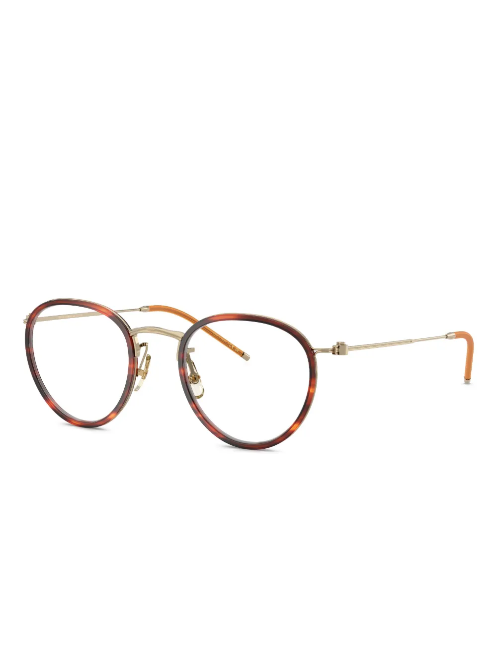 Oliver Peoples Bril met rond titanium montuur Bruin