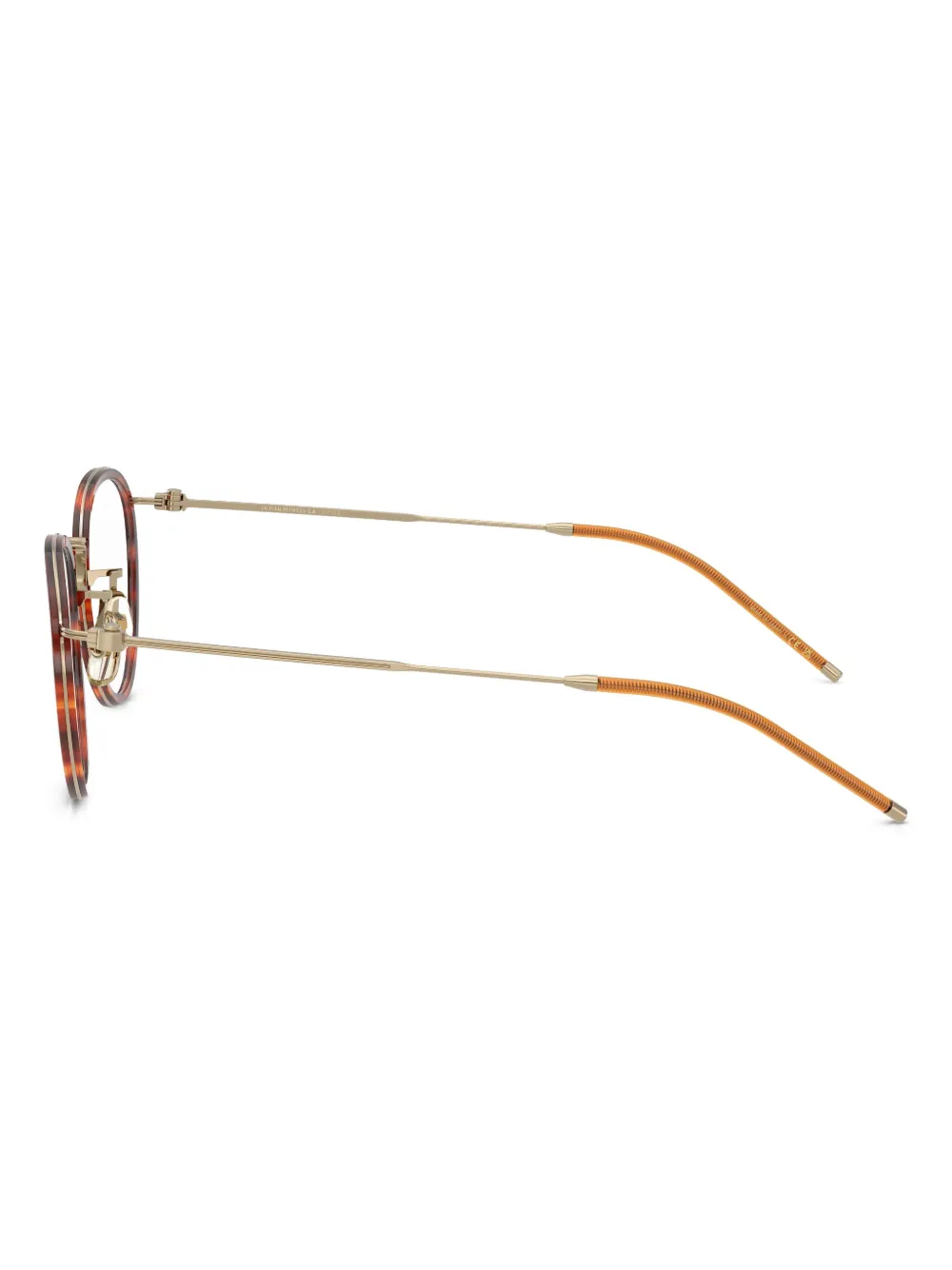 Oliver Peoples Bril met rond titanium montuur Bruin