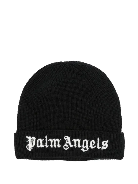 Palm Angels Kids طاقية منسوجة بحياكة مضلعة وتطريز شعار الماركة