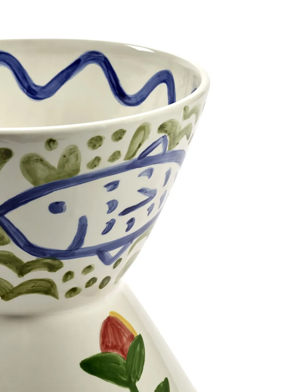  Serax Fish Floral-painted Vase - White 
