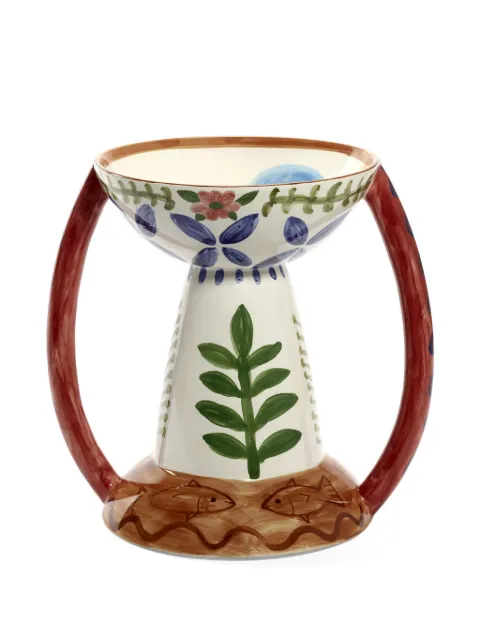 Serax floral-painted double-handle vase