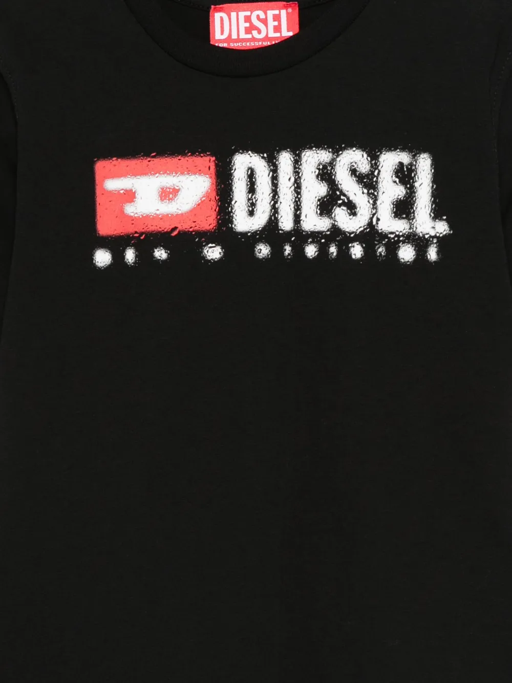 Diesel Kids logo-print T-shirt Zwart