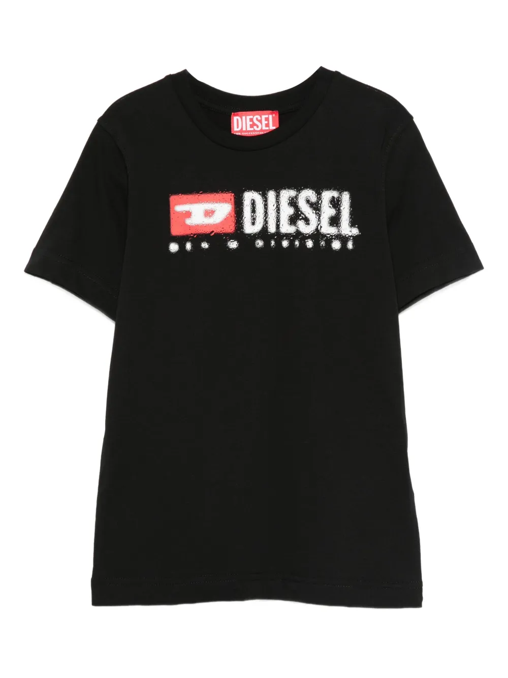 Diesel Kids logo-print T-shirt Zwart