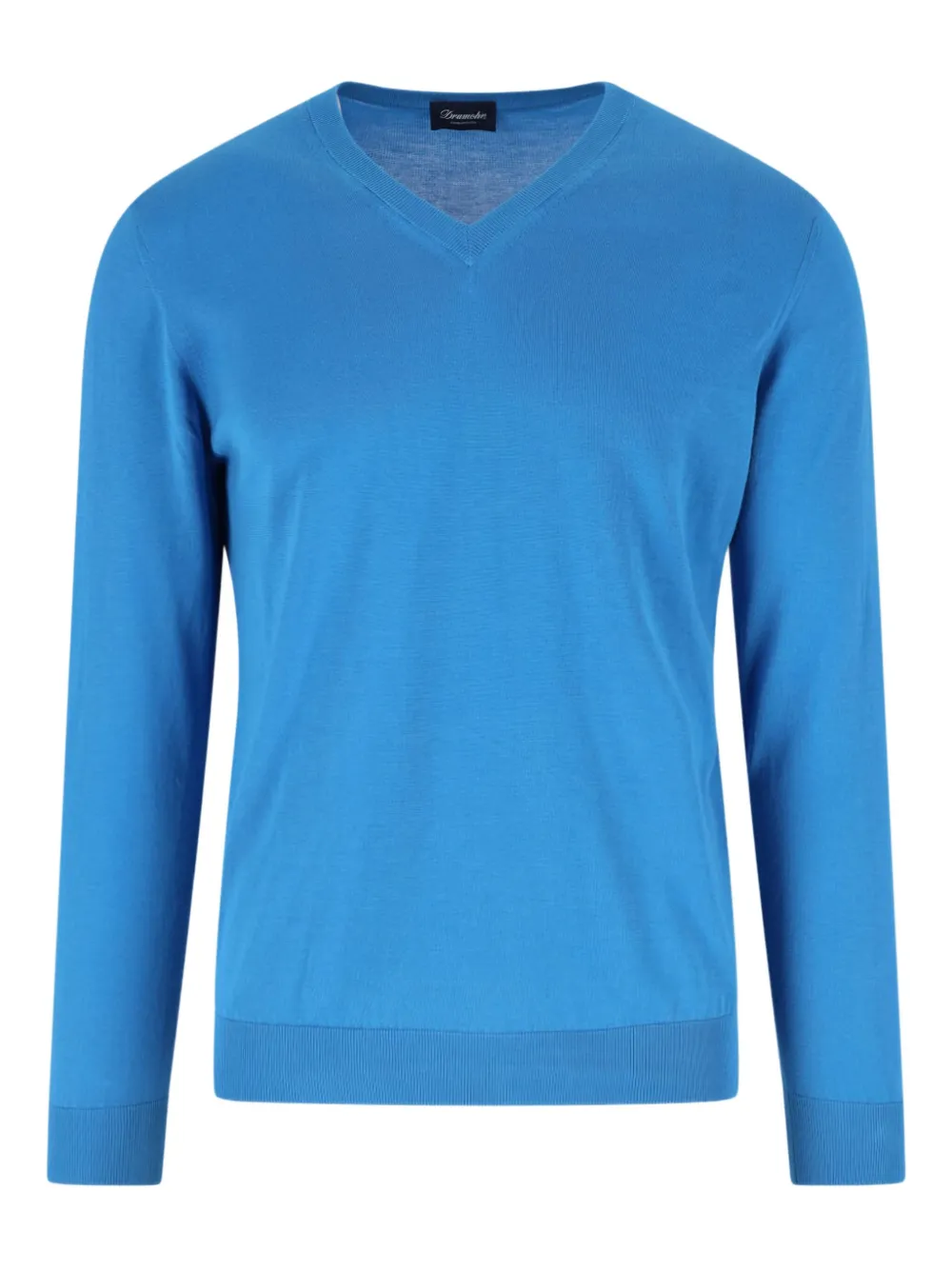 Drumohr V-neck long-sleeve sweater Blauw