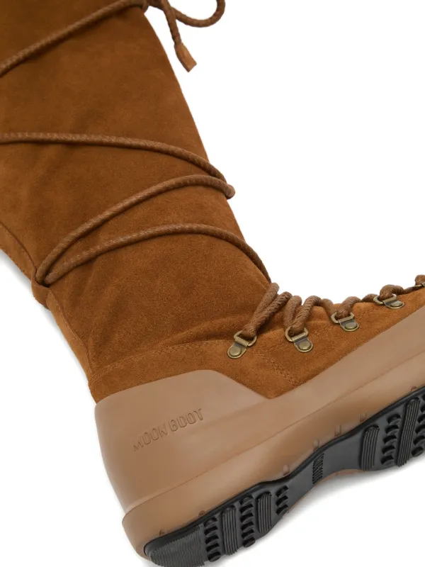 Moon Boot Luna lace-up Suede Boots Brown FARFETCH IN