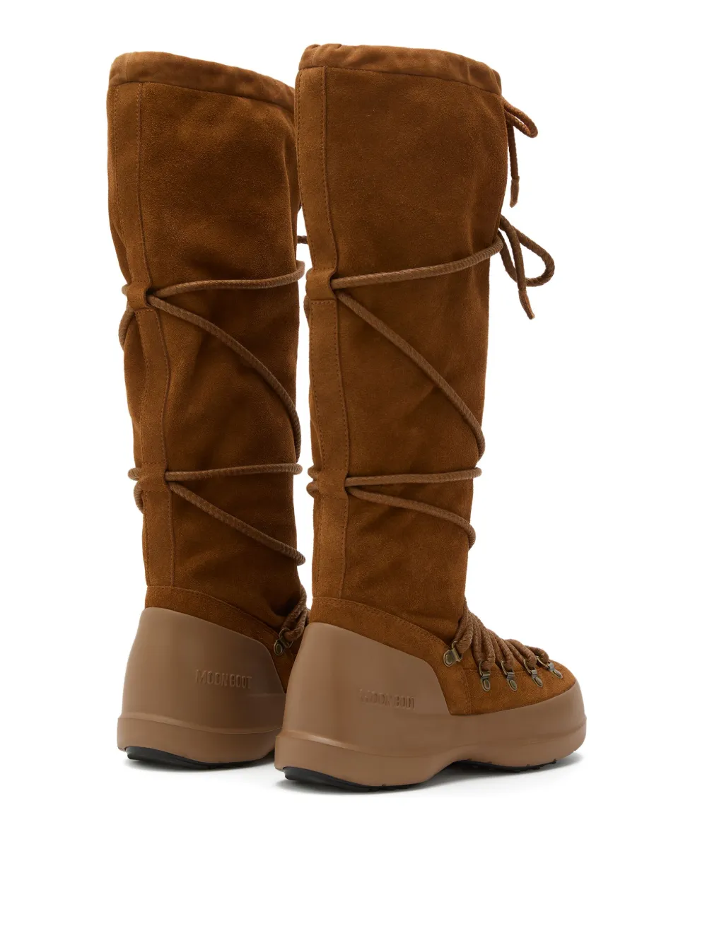 Moon Boot Luna lace-up suede boots Brown