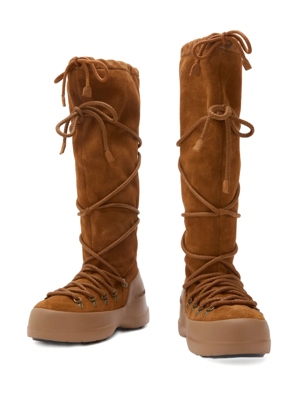Moon Boot Luna lace-up suede boots Brown