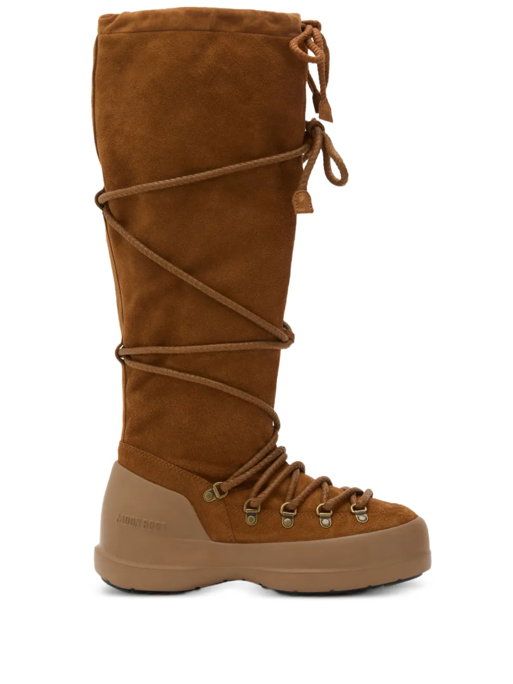Moon Boot Luna lace-up suede boots Brown