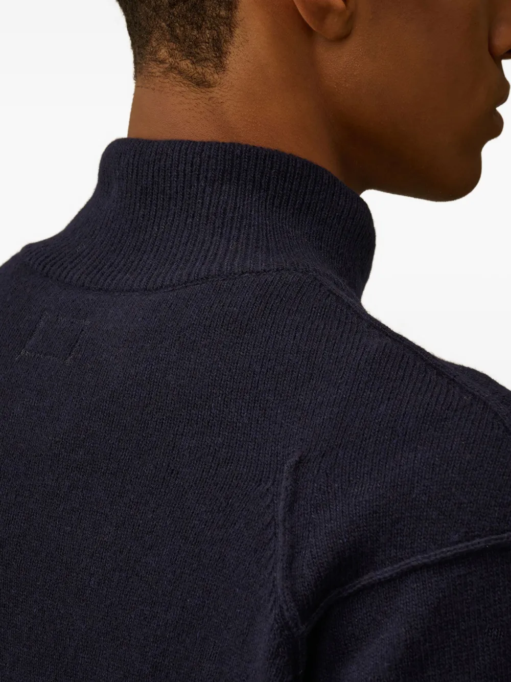 C.P. Company half-zip lens-detail sweater Blauw