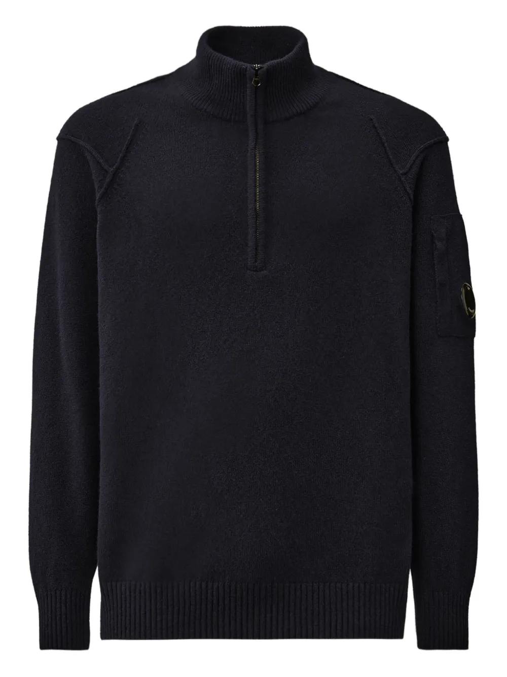 C.P. Company half-zip lens-detail sweater Blauw
