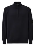 C.P. Company half-zip lens-detail sweater - Blue