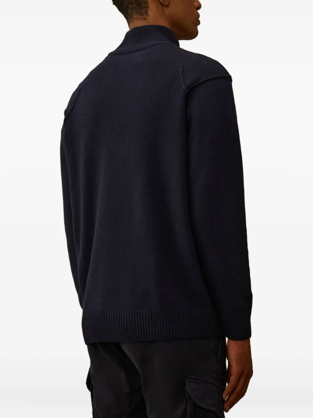 C.P. Company half-zip lens-detail sweater Blauw