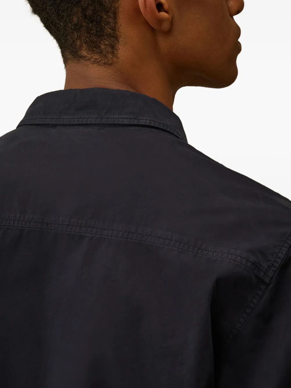 C.P. Company zip-pocket cotton overshirt Zwart