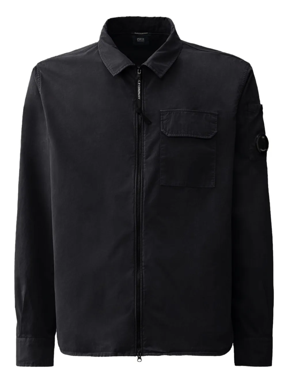 C.P. Company zip-pocket cotton overshirt Zwart