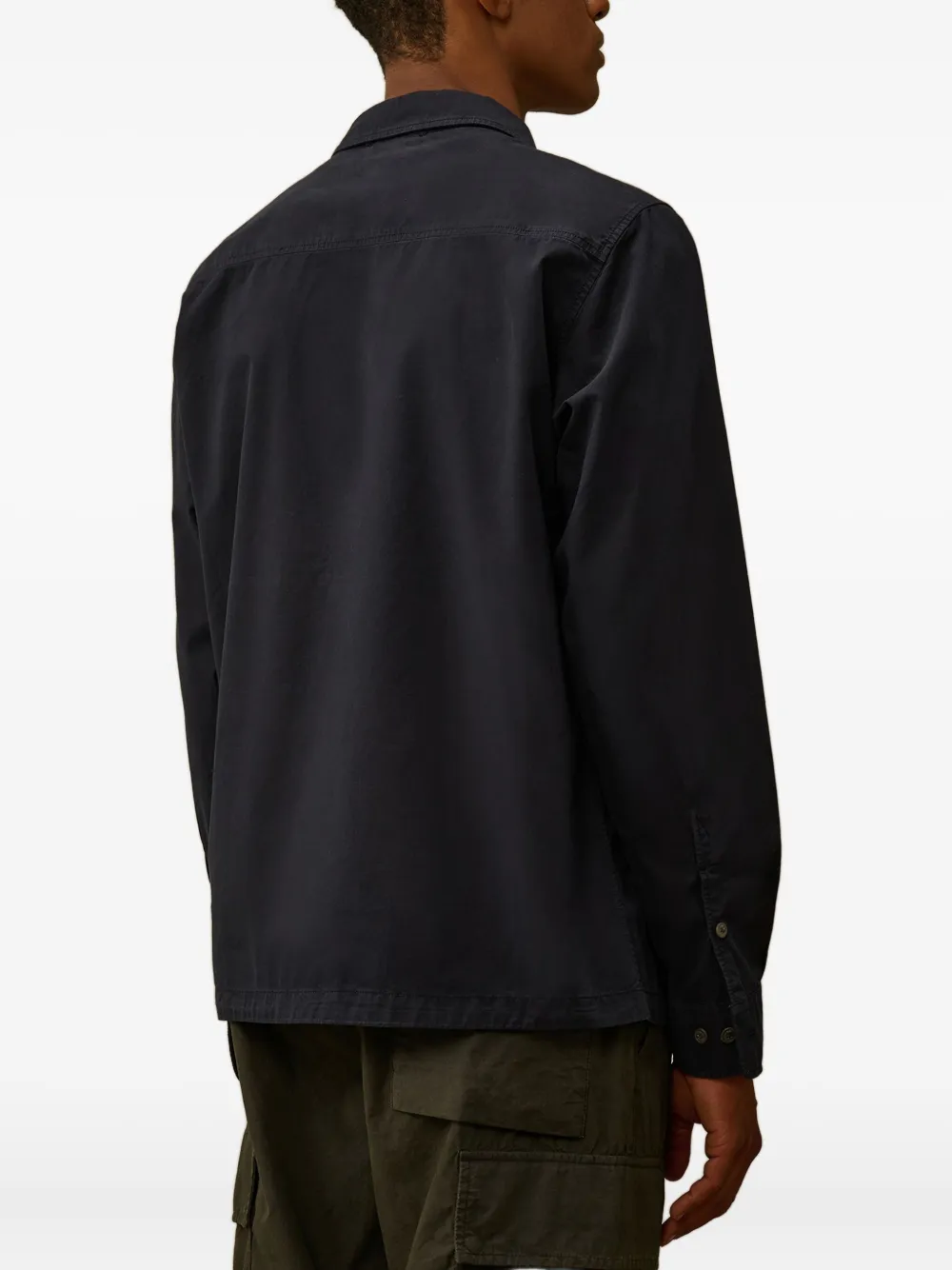 C.P. Company zip-pocket cotton overshirt Zwart