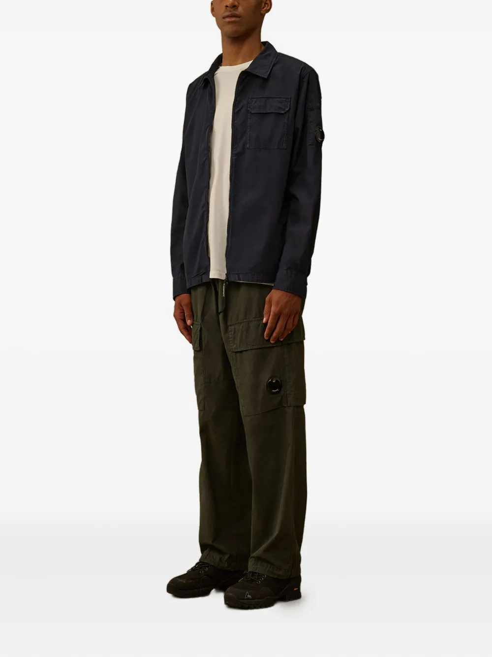 C.P. Company zip-pocket cotton overshirt Zwart