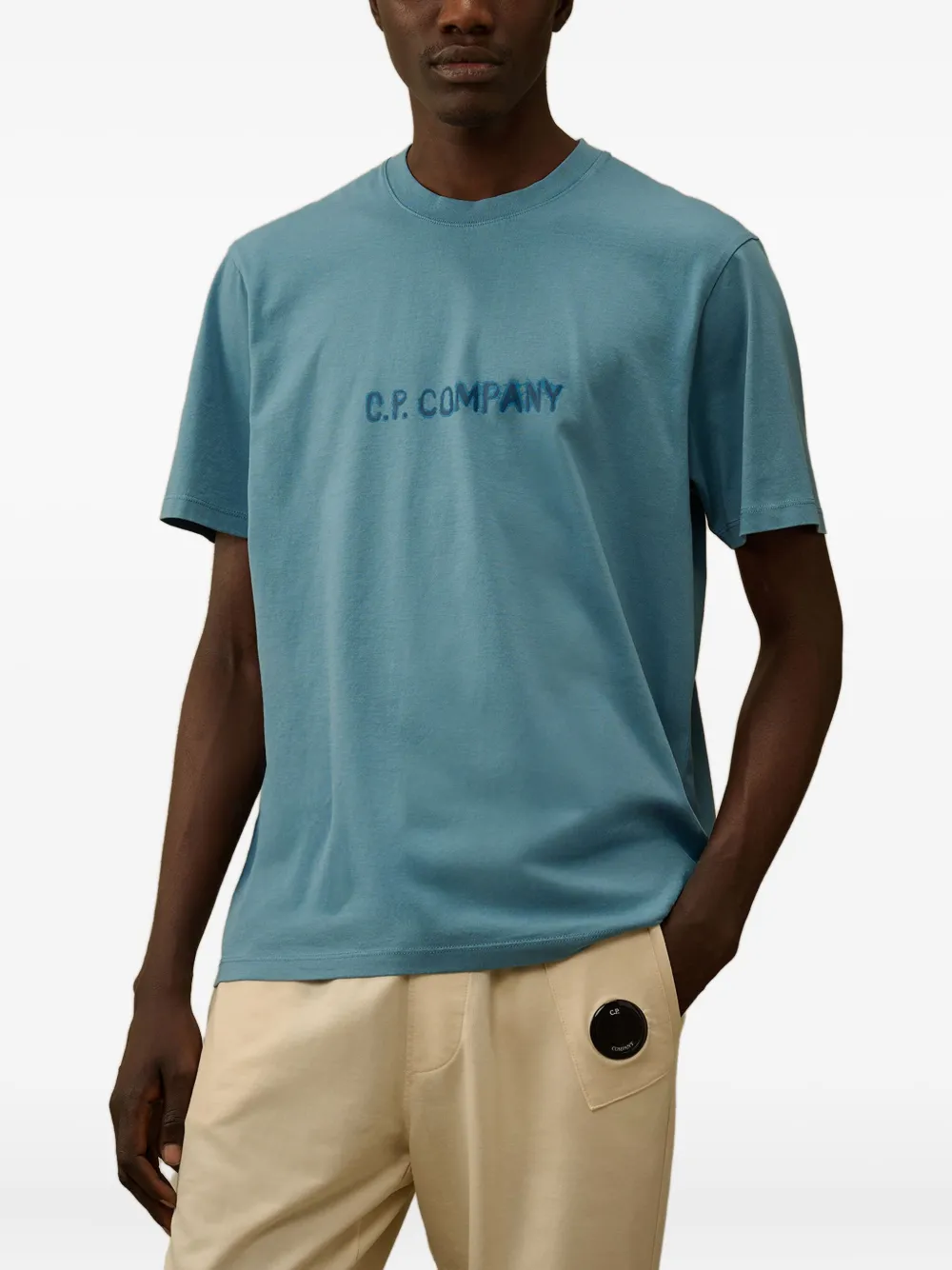 C.P. Company T-shirt met logoprint Blauw