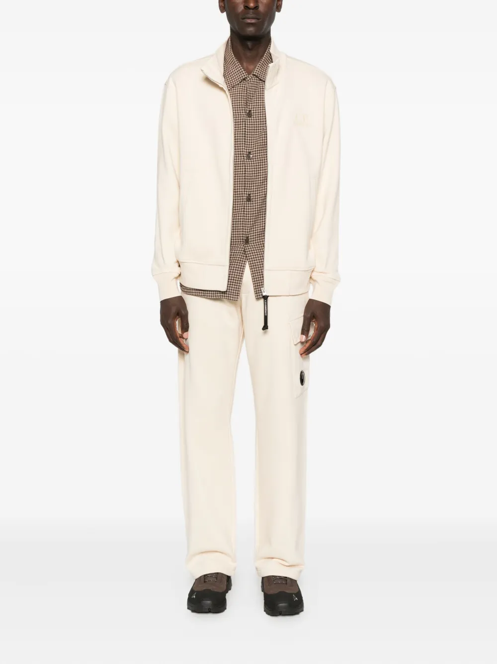 C.p. Company Zip-up Cardigan In Neutral