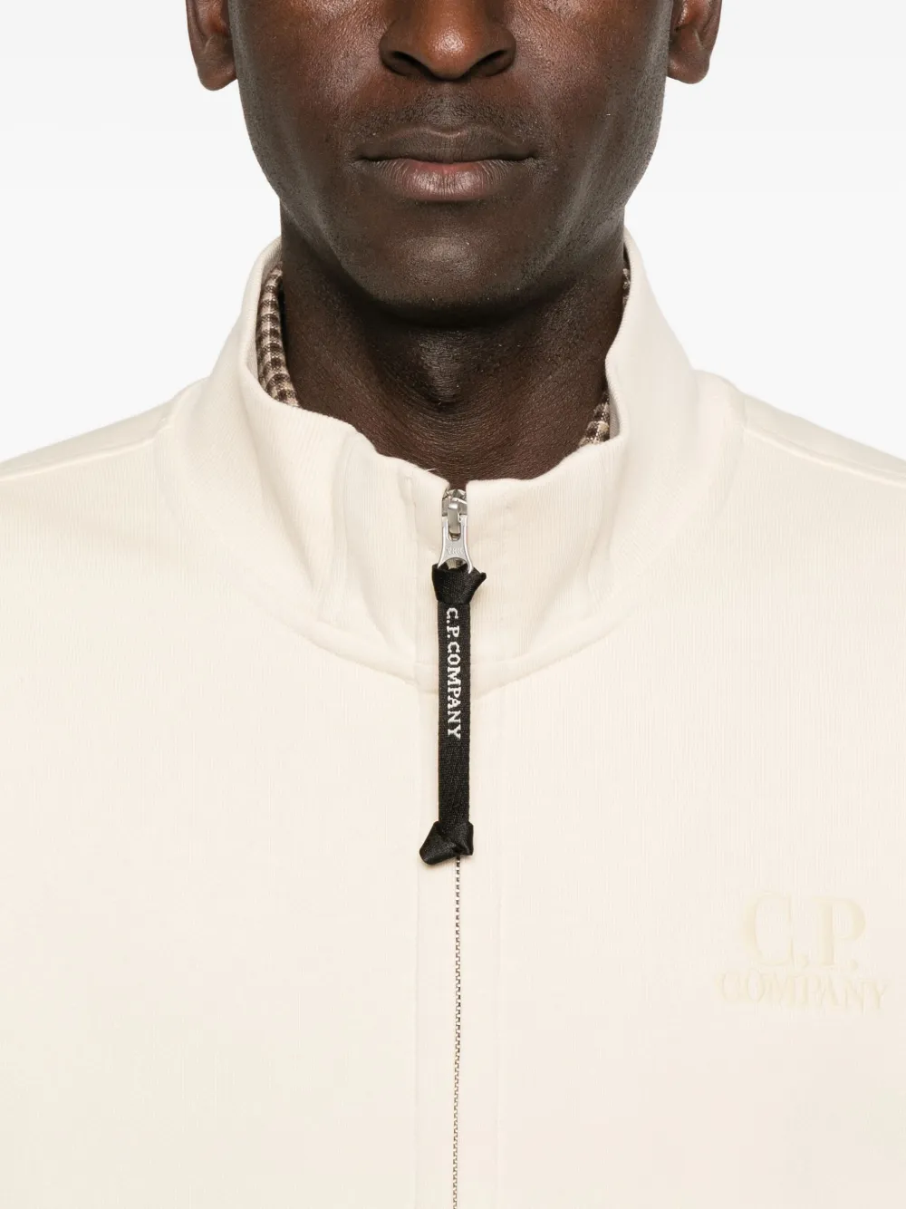 C.p. Company Zip-up Cardigan In Neutral