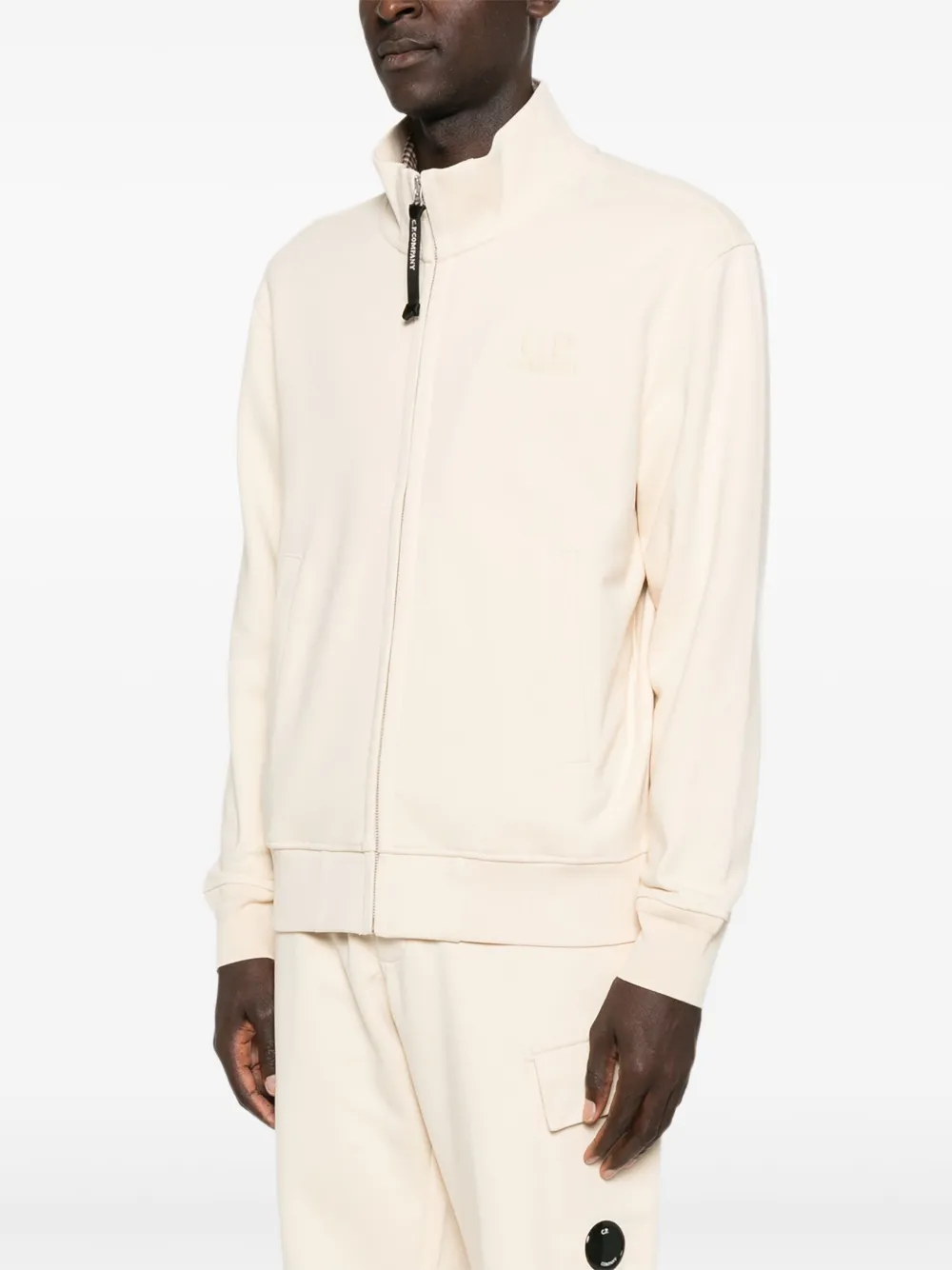 C.p. Company Zip-up Cardigan In Neutral