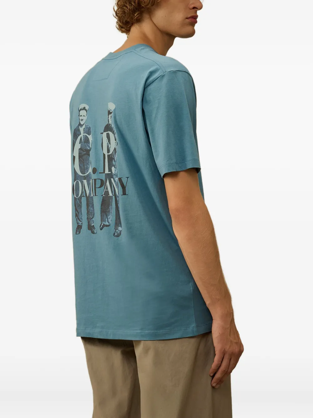 C.P. Company British Sailor logo-print crew-neck T-shirt Blauw