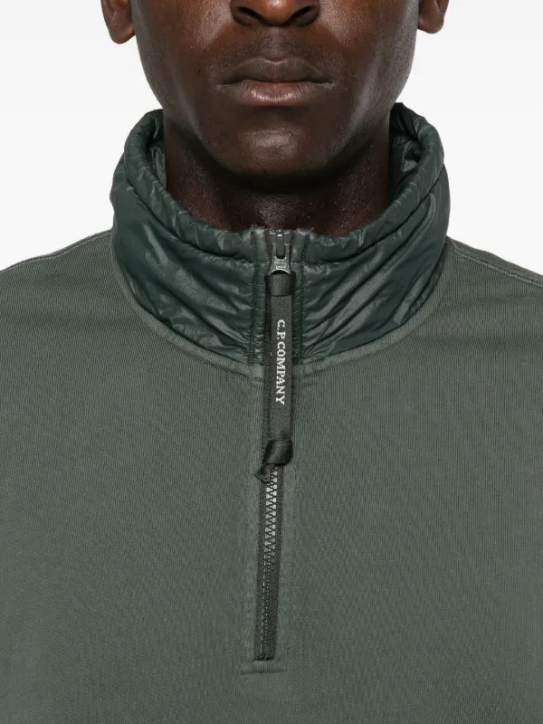 C.P. Company half-zip Quilted Sleeve Sweatshirt | Grey | FARFETCH