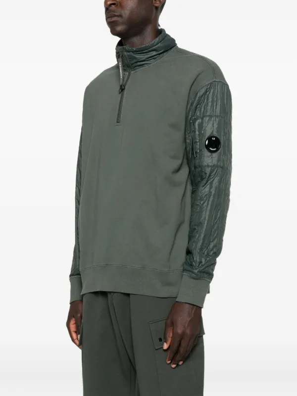 C.P. Company half-zip Quilted Sleeve Sweatshirt | Grey | FARFETCH