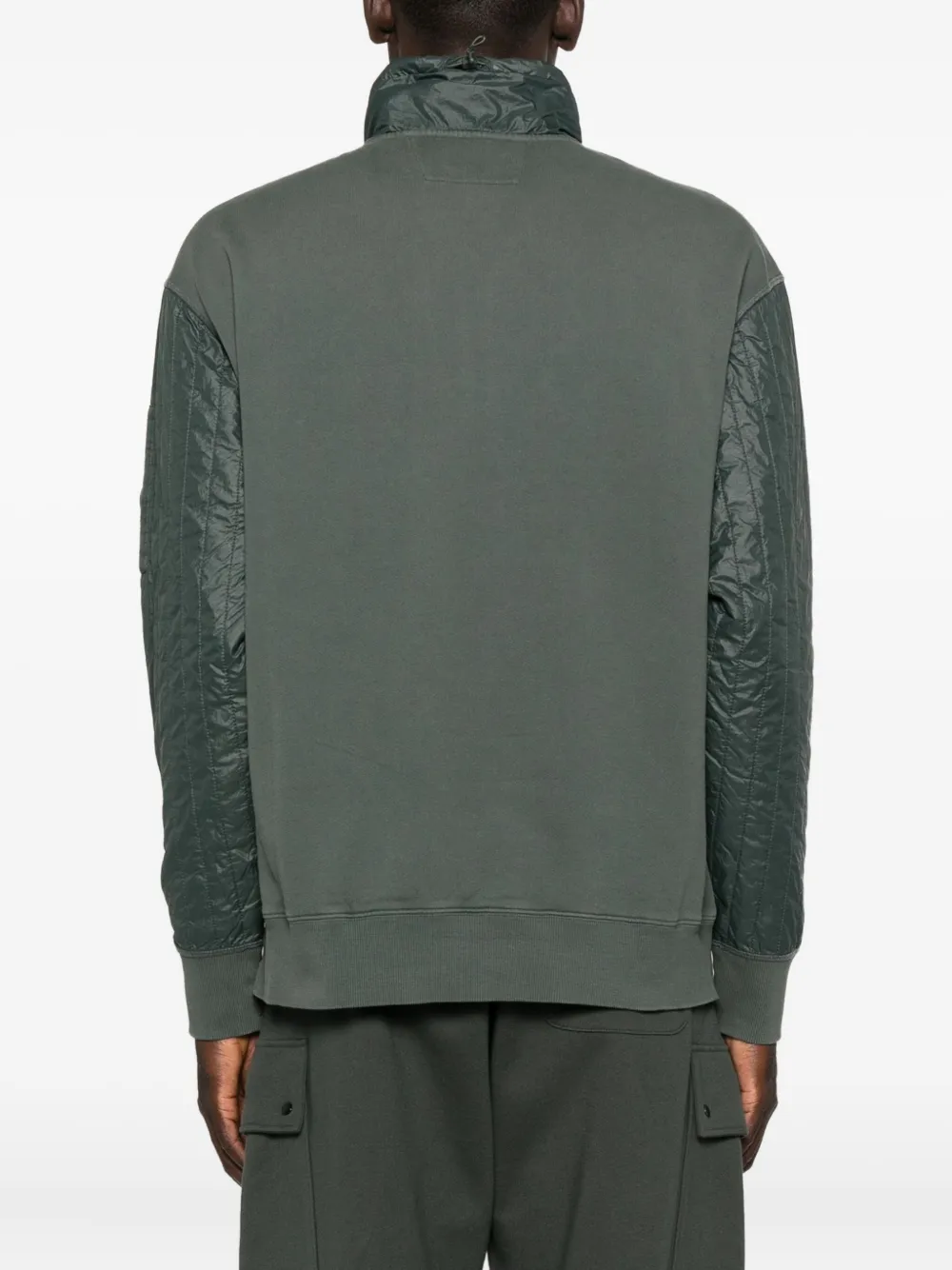C.p. Company Half-zip Quilted Sleeve Sweatshirt In Blue