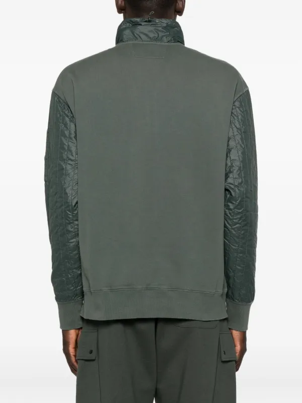 C.P. Company half-zip Quilted Sleeve Sweatshirt | Grey | FARFETCH