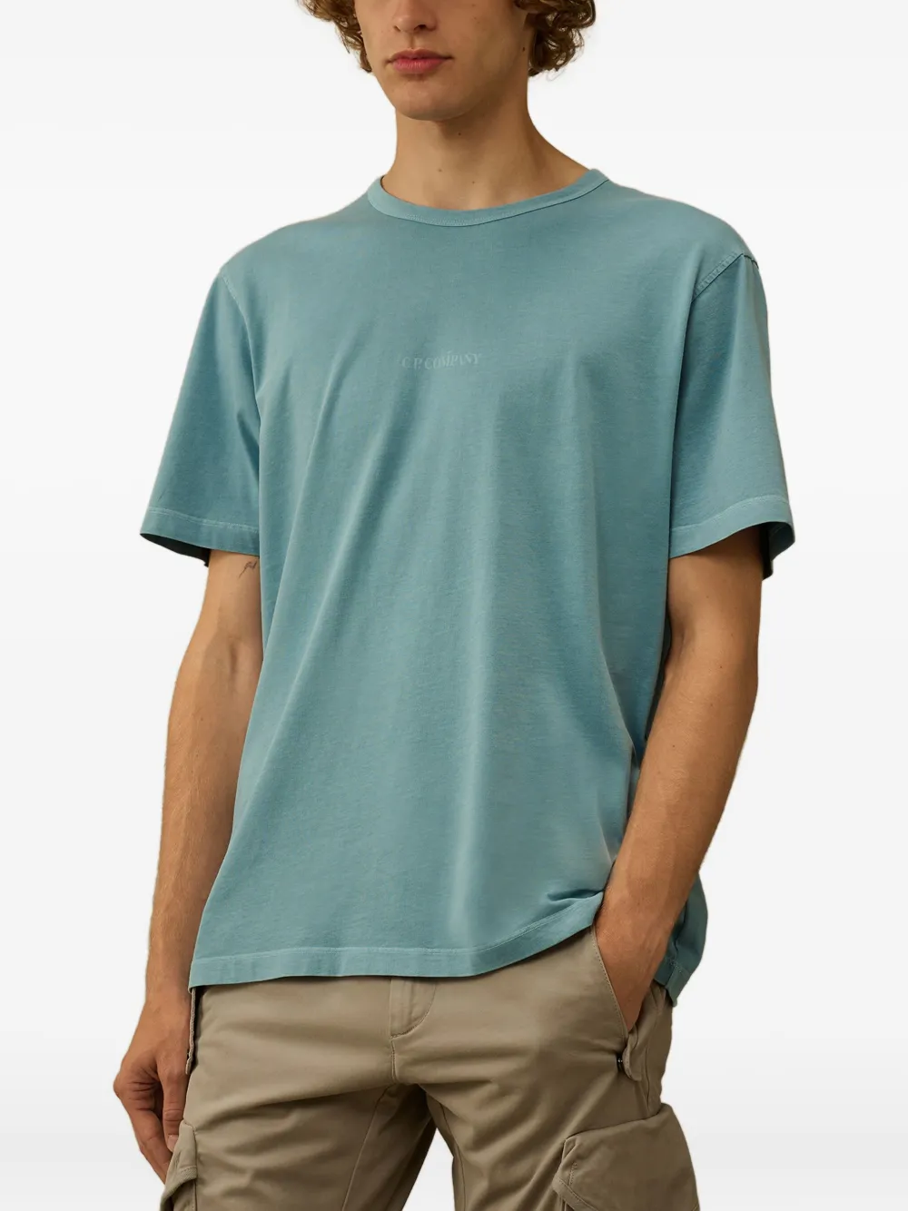 C.P. Company Katoenen T-shirt met geborduurd logo Blauw